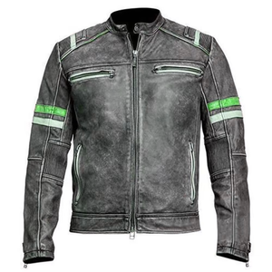 Blouson de moto élégant pour homme en cuir véritable à manches longues, nouveau design, haute qualité, style très populaire, collection automne 2026 - Product Image 4