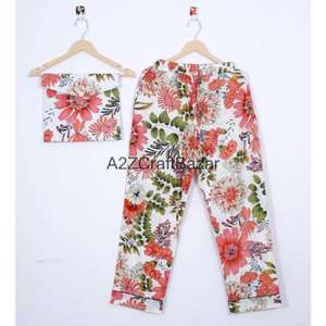 Ensembles de pyjamas de luxe en coton à motifs floraux pour femmes, style vacances, vente en gros, directement de l'usine - Product Image 3