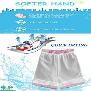 Short de bain décontracté pour homme en toile rose à imprimé palmier, séchage rapide, 100 % polyester, taille mi-haute avec cordon de serrage - Product Image 5