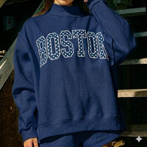 Sudadera de Cuello Alto para Mujer, de Alta Calidad, Bordada, Mezcla de Algodón y Poliéster, Otoño Invierno, Sólida, Informal, Transpirable, de Secado Rápido - Product Image 1