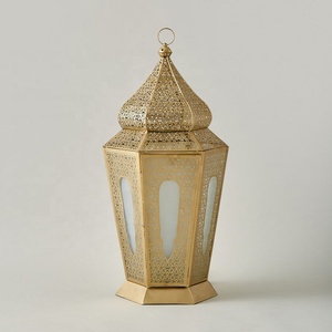 2026 Latest Wholesale Gold <b>Moroccan</b> Metal Candle Holder Lantern with Acrylic Windows for Home <b>Decorations</b> - Product Image 1