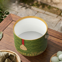 Boîte Cadeau de Luxe en Papier Personnalisée avec Embossage pour Festival du Bateau Dragon, Festival de la Mi-Automne, Emballage Cylindrique Portable pour Zongzi, Gâteau de Lune et Thé