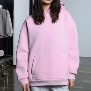 Sudadera con Capucha Extra Grande para Mujer, Talla Grande, Color Marrón Sólido, Hombros Caídos, Manga Larga - Product Image 6