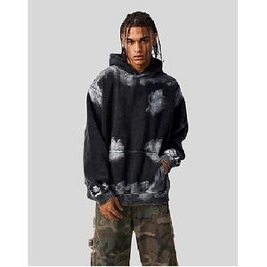 Sudadera con Capucha Gráfica para Hombre, Estilo Oversize, Lavado Ácido, con Estampado de Graffiti, Forro Polar Grueso, Colección Otoño 2026 - Product Image 2