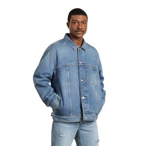 Veste en jean pour homme, taille plus, nouvelle collection automne-hiver, style américain simple, délavée à l'acide et au sel, 100% coton - Product Image 1