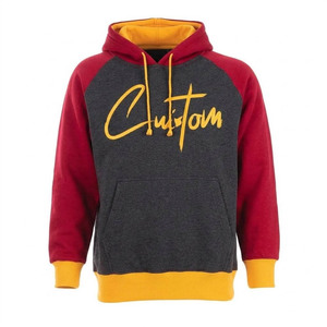 Sweat à capuche bicolore personnalisé pour hommes et femmes |   Sweat à capuche noir et jaune à manches raglan |   Sweat-shirt à capuche en molleton streetwear - Product Image 6