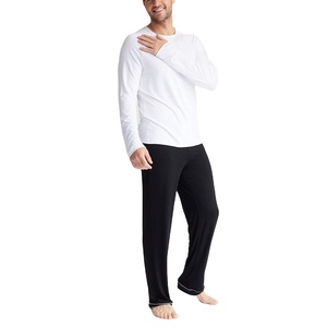 Conjunto de pijama corto de dos piezas para hombre, ropa informal para el hogar, camisetas de manga larga, pantalones, conjunto de ropa de dormir de 2 uds, proveedor de BD - Product Image 3