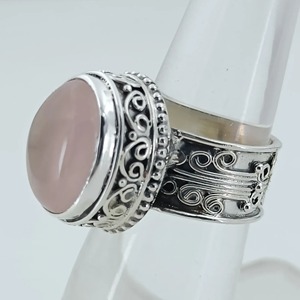 Rose <b>Quartz</b> Oval <b>Ring</b> 925 Sterling Silver Handmade Promise Jewelry for her Bezel setting <b>Ring</b> January Birthstone Jewelry - Product Image 2