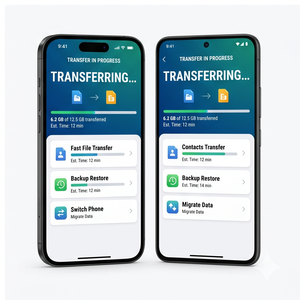 Application de transfert de données Royalcraft – Transfert rapide de fichiers, clonage de téléphone, partage de données et restauration de sauvegardes iOS/Android - Product Image 4