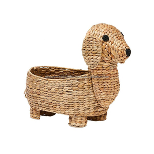 Elegant High Quality Hand Woven Eco-Friendly Water <b>Hyacinth</b> Animal Shaped Storage <b>Basket</b> for Pet Toys & More - Product Image 3