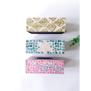 Stunning Vietnam mother of pearl tissue holder for beach resort decor and coastal theme <b>hotel</b> room <b>amenity</b> supplies - Product Image 4