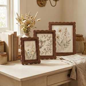 Creative <b>Rustic</b> Handmade Eco-Friendly Wooden Photo Frame Full Color Tabletop Decor with Customizable Design - Product Image 1