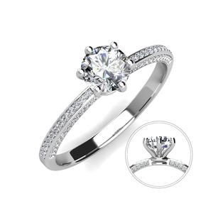 Anillo de compromiso de moissanita, joyería de diamante cultivado en laboratorio, Plata de Ley 925, <span class=keywords><strong>2</strong></span> / 1 quilate, novedad - Product Image 1