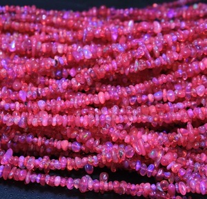 Perles d'opale rose non taillées, forme irrégulière, perles percées, taille 3-4 mm, longueur 8 pouces, opale naturelle pour la fabrication de bijoux - Product Image 4