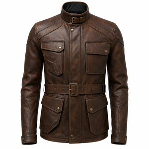 Premium <b>Men's</b> <b>Leather</b> Bomber <b>Jacket</b> Genuine Full Grain <b>Leather</b> Classic Aviator Style Custom Wholesale Fashion Outerwear - Product Image 1