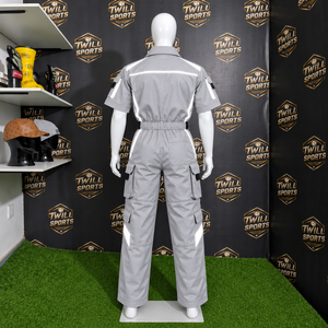 Combinaison de travail industrielle pour homme 100% coton, manches courtes, réfléchissante, résistante aux taches, résistante à l'abrasion, protection de sécurité personnalisée - Product Image 5