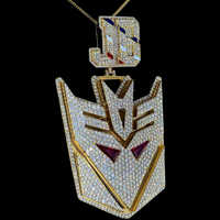 Pendentif Transformers surdimensionné et glacé de style hip-hop avec diamant moissanite, argent 925 plaqué or, bijoux distinctifs