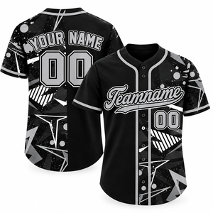 Maillot de baseball personnalisé sublimé, chemises de softball d'équipe à deux boutons, impression intégrale, nom et numéro personnalisés, uniformes de baseball en maille à manches courtes - Product Image 6