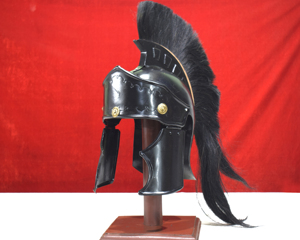 Auténtico Casco Romano de Acero Suave Hecho a Mano con Recubrimiento Negro, Calibre 18, Armadura Histórica para Reenactamiento Pretoriano - Product Image 3