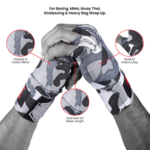 Bandages de boxe semi-élastiques personnalisés pour hommes et femmes, 3m, 4m, 5m, bandages de boxe, bandages de sport, bandages de kickboxing - Product Image 6