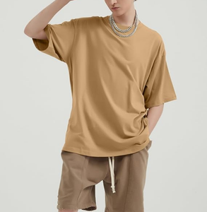 Wholesale OEM Men's Oversized T-Shirts Fashion Loose Fit Crewneck Tshirt Streetwear Heavyweight Short Sleeve Gym Workout Tops - Product Image 2