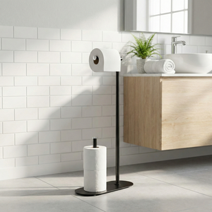 Soporte de Papel Higiénico Cuadrado de Metal, Diseño Simple, Moderno, para Baño, Hogar, Hoteles, Sin Perforación, OEM - Product Image 1