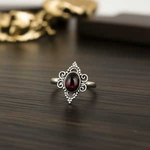 Designer <b>Garnet</b> <b>Ring</b> (3.1 Grams) Fashionable Accessory - Product Image 3