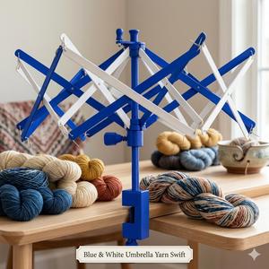 Parapluie en bois pour bobines de fil |   Enrouleur de fil à fixation sur table |   Outil de tricot et de crochet |   Porte-écheveaux |   Cadeau pour les tricoteuses - Product Image 2