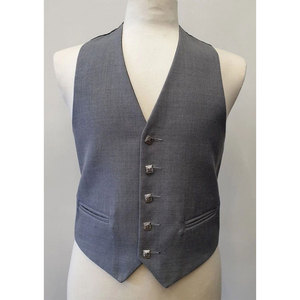 Traditional Scottish Grey Doublet Style Jacket Piper Drummer Jacket and Vest Wholesale 2026 - Product Image 2