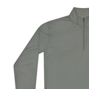 เสื้อสเวตเชิ้ตสีขาวแบบ unisex คอซิปสีเทา ปักลายที่คอเสื้อ แขนยาว สไตล์ลำลอง ธุรกิจ แฟชั่น - Product Image 5