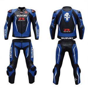 Professional Zuzuzki Track Racing 2Pc Jumpsuit/Traje Made to Measure Cowhide/Kangaroo Leather With Level 2 Protection - Product Image 1