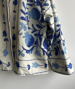 Suzani Embroidery <b>Velvet</b> Vintage <b>Coat</b> Boho Handmade Winter Jacket Floral Ethnic Kimono Outerwear Festival Statement <b>Women</b> - Product Image 2