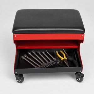 Garage Rolling Mechanic Creeper Padded Seat, Workshop Repair <b>Stool</b> with Dual Tool Storage and Swivel Casters GAPGAR021 - Product Image 1