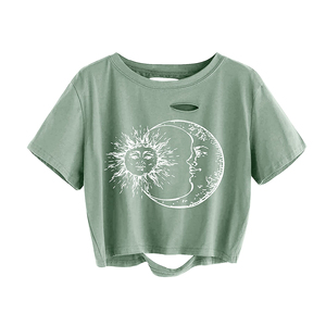 T-shirt personnalisé pour femme, coupe slim, respirant, coton et polyester, dernier design - Product Image 1