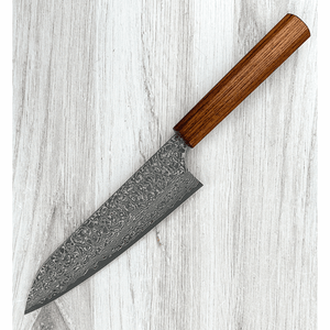 Cuchillo de chef de 12.5 pulgadas, acero damasco japonés, el más afilado, mango de resina de 67 capas con funda de cuero. - Product Image 1