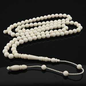 Tasbih musulman traditionnel, perles en os naturel, fait main, écologique, objet d'art et d'artisanat de collection - Product Image 1