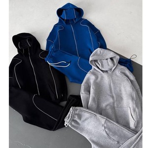 Conjunto Deportivo Unisex con Capucha, Transpirable y Ligero, Color Sólido, Estampado Luminoso, Cintura Ajustable con Cordón, Corte Regular, Casual - Product Image 6