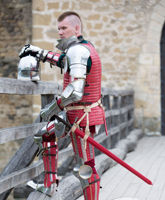 Traje de casco de armadura alemana Medieval ~ armadura gótica hombro pierna y brazo protector/guantes cinturón protector ~ zapatos traje de armadura de caballero usable