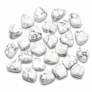 Pierre naturelle de howlite polie, gemme blanche, cristal de guérison, amour, écologique, vente en gros, fabrication de bijoux, décoration intérieure - Product Image 4