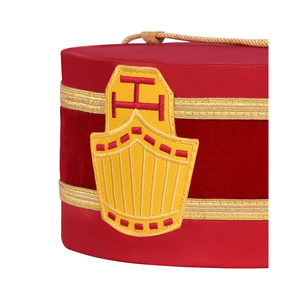 Casquette de Régalia Maçonnique en Gros, Modèle Ancien Prêtre Supérieur du Chapitre Royal Arch, avec Emblème Rouge et Tresse Dorée - Product Image 5