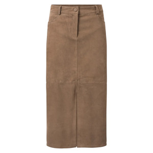 Women High Waist Pencil <b>Skirt</b> Knee-Length Solid PU Leather Minimalist Design Button Closure Soft Fabric All Seasons Wear - Product Image 1