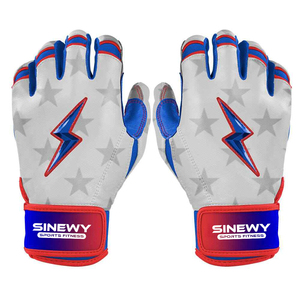 ถุงมือตีเบสบอลสีดำ Sinewy Sports Fitness พร้อมโลโก้สายฟ้าสีแดง ปิดด้วยแถบตีนตุ๊กแก สำหรับผู้ใหญ่ทุกเพศ - Product Image 5