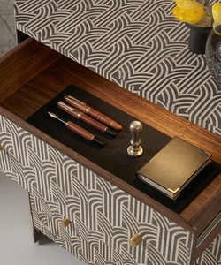 Aparador con incrustaciones de hueso, cajonera, mueble de almacenamiento moderno con patrón antiguo para sala de estar - Product Image 4
