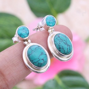 Milky <b>Opal</b> Round Stud <b>Earrings</b> 925 Sterling Silver Handmade Cute Design for Women & Children's Wedding Anniversary Gift - Product Image 3