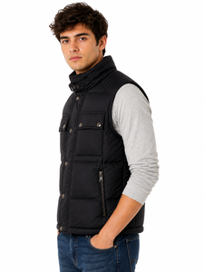 Mens Premium Black Puffer Vest Sleeveless Jacket <b>Quilted</b> Bodywarmer Winter Warm Insulated Vest Stylish Casual Outerwear zipper - Product Image 2