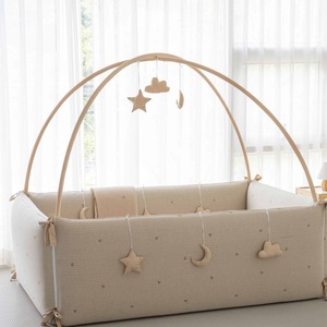 [S.P Company] Lolbaby Baby Playpen Guard 100% Cotton Bumper <b>Bed</b> with Pigment Embroidery - Product Image 3