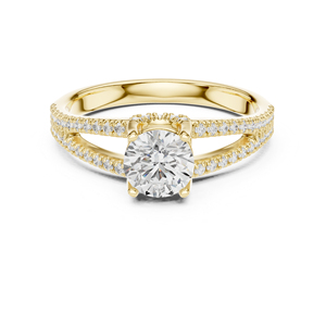 Anillo de Compromiso de Oro Blanco de 14K con Diamante Cultivado en Laboratorio Redondo para Mujer, Nuevo Diamante Cultivado - Product Image 3