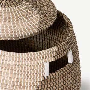 Eco-Friendly Clothing Storage <b>Baskets</b> Natural/customized Color Round/Rectangle/Square Flexible Seagrass water <b>hyacinth</b> <b>basket</b> - Product Image 2