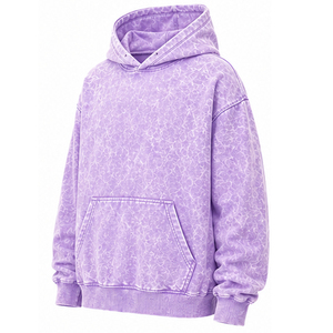 Sweat à capuche oversize personnalisé délavé à l'acide pour hommes, femmes et unisexe, en molleton épais, avec broderie personnalisée, fabricant de vêtements - Product Image 3