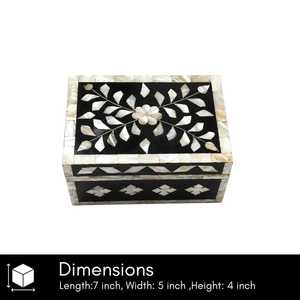Boîte à bijoux moderne de luxe en nacre, décorative, faite à la main, mosaïque, organisateur de rangement pour bijoux, vanité et intérieurs de maison - Product Image 4